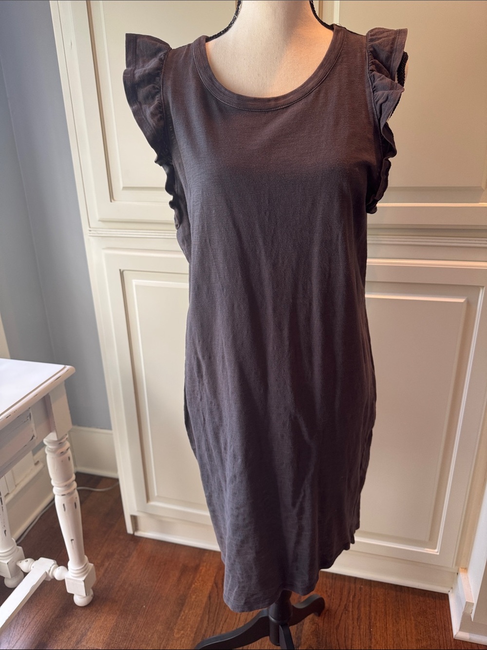 Women’s charcoal Ruffle Sleeve Tank Dress